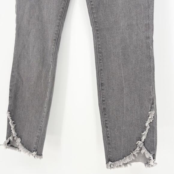 Loft Gray Frayed Hem Midrise Skinny Ankle Jeans Size 8 - Picture 2 of 5